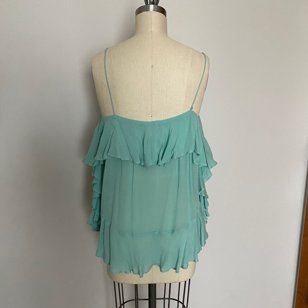 Intimately Free People Teal Ruffle Top - Picture 4 of 5